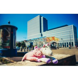 Ursuleț unicorn 100 cm alb