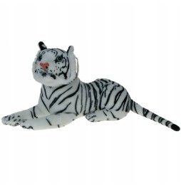Tigru alb de pluș culcat 30cm