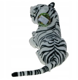 Tigru alb de pluș culcat 30cm