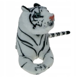 Tigru alb de pluș culcat 30cm