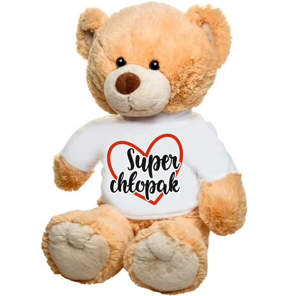 Ursuleț căprui cu tricou și broderie Ursuleț căprui cu tricou și broderie
