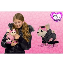 Chi Chi Love cățel Chihuahua pe schiuri