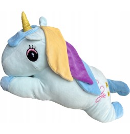 Pluszica 3in1 cu pătură unicorn albastru