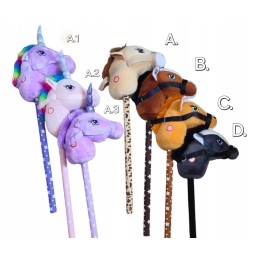 Cap de cal pe băţ hobby horse cu sunet