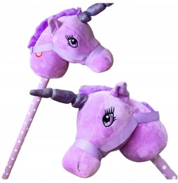 Cap de cal pe băţ hobby horse cu sunet