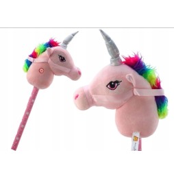 Cap de cal pe băţ hobby horse cu sunet