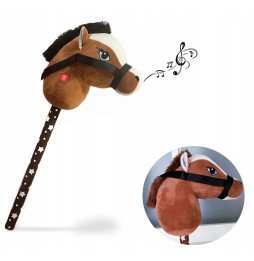 Cap de cal pe băţ hobby horse cu sunet