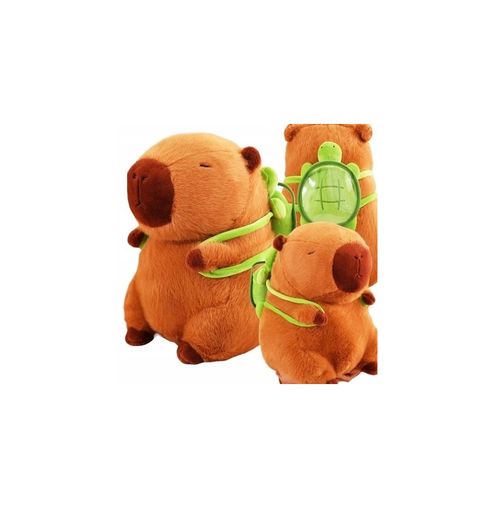 Capibara pluș cu rucsac broască țestoasă 20 cm Capibara pluș cu rucsac broască țestoasă 20 cm