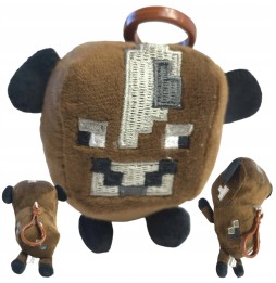 Jucărie de pluș Minecraft vacă breloc 2în1