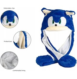 Căciulă din pluș Sonic pentru copii