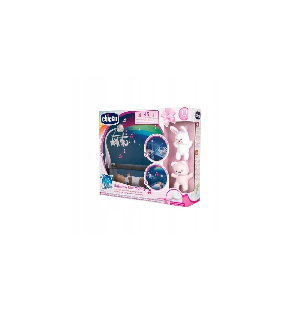 Chicco carusel rainbow roz cu muzica Chicco carusel rainbow roz cu muzica