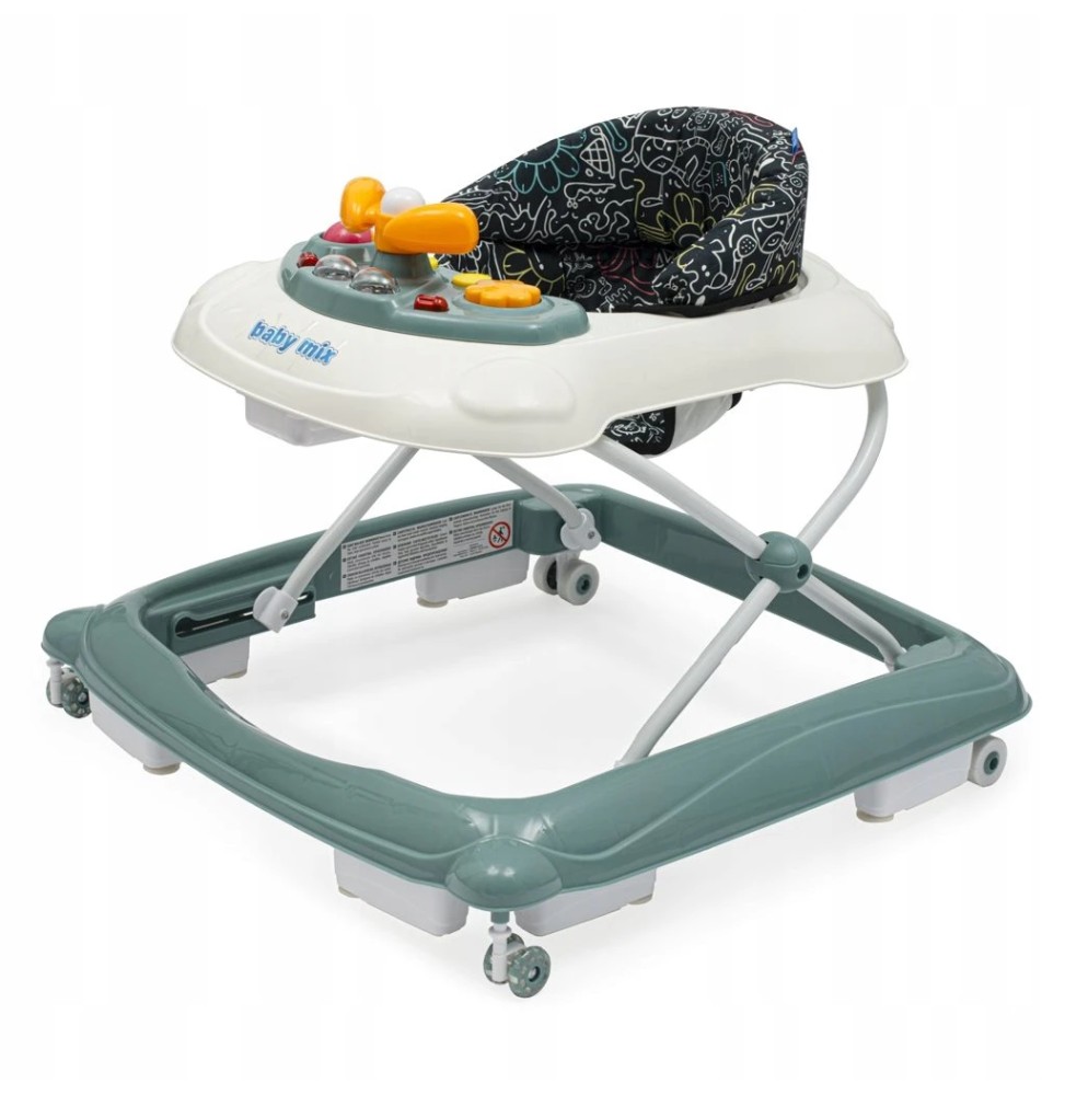 Cărucior Baby Mix cu volan și roți din silicon Cărucior Baby Mix cu volan și roți din silicon
