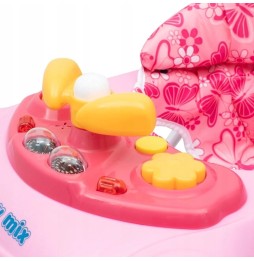 Cărucior Baby Mix cu volan și roți din silicon