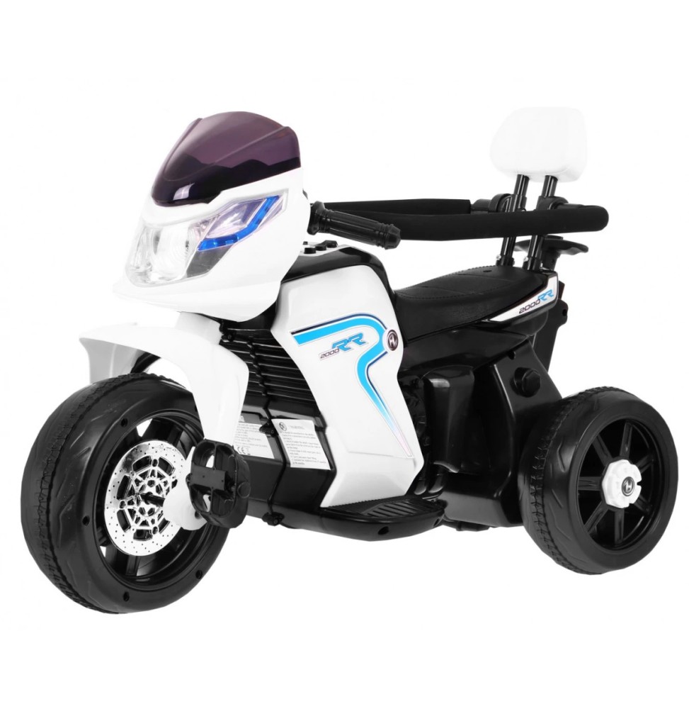 Motocicletă electrică 3 în 1 pentru copii albă Motocicletă electrică 3 în 1 pentru copii albă