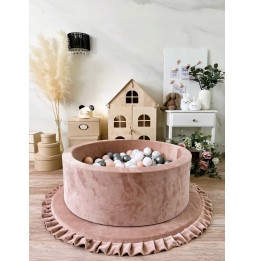 Bazin uscat cu bile Velvet Bej 30x90 cm