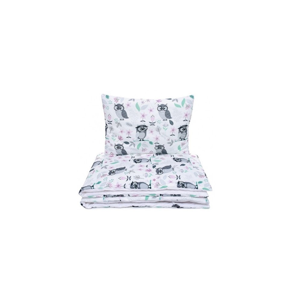 Set lenjerie bumbac 80x100 cm bufnițe istețe Set lenjerie bumbac 80x100 cm bufnițe istețe