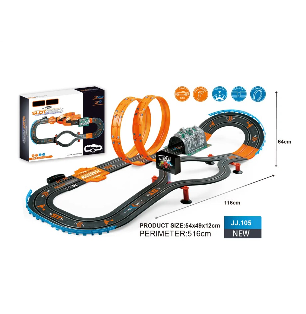 Mega circuit de curse racer 1:43 cu mașini RC Mega circuit de curse racer 1:43 cu mașini RC