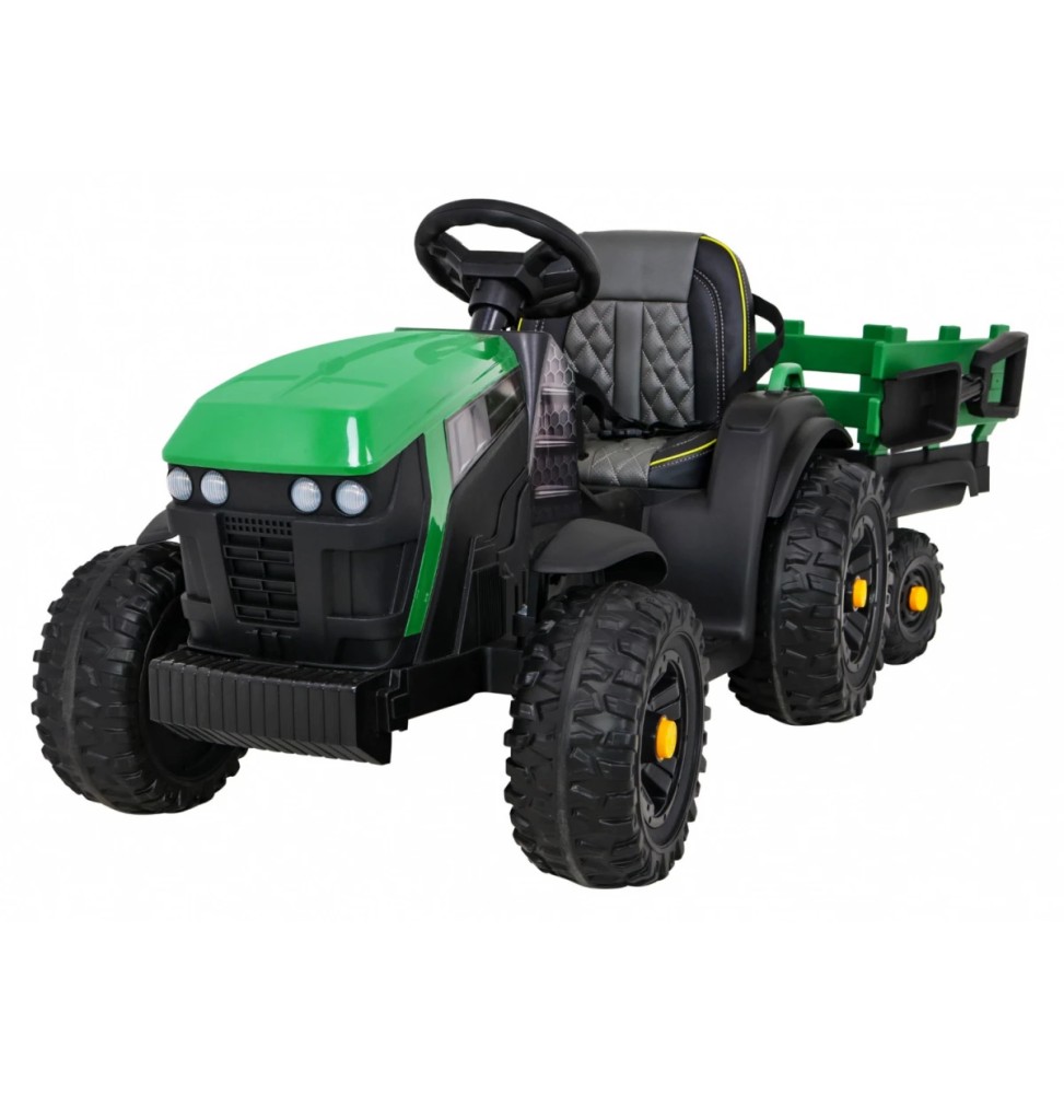Tractor titanium cu remorcă verde pentru copii Tractor titanium cu remorcă verde pentru copii