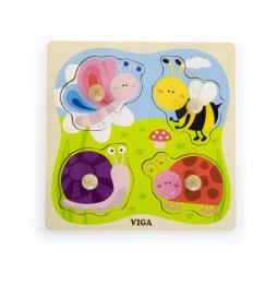 Viga Puzzle pe suport - insecte pentru copii