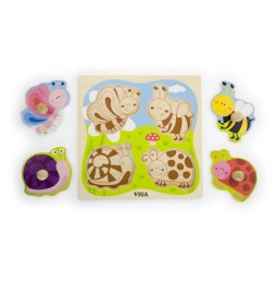 Viga Puzzle pe suport - insecte pentru copii