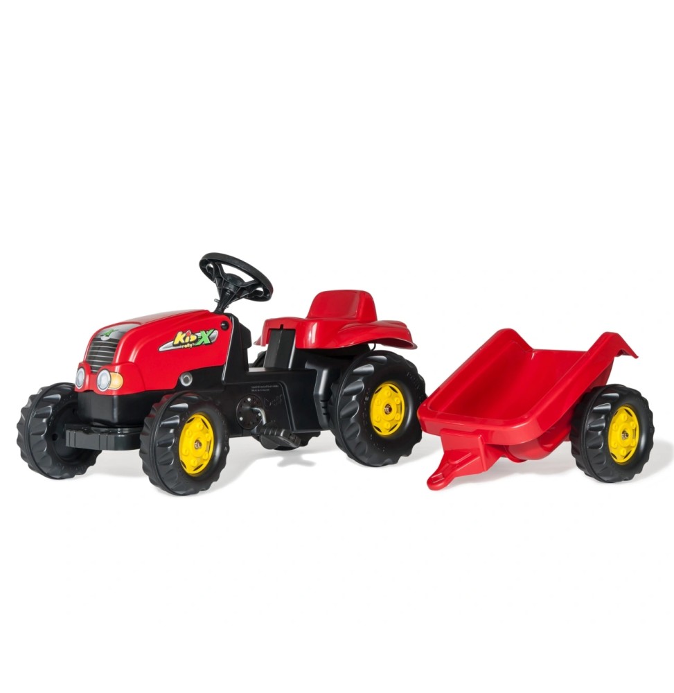 Tractor Rolly Kid cu remorcă roșie Tractor Rolly Kid cu remorcă roșie