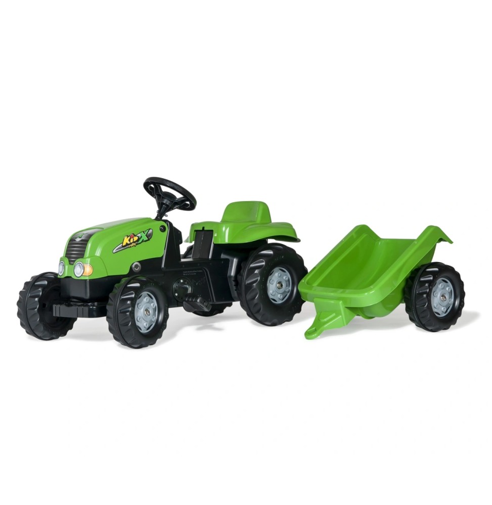 Tractor Rolly Kid cu Remorcă Verde Tractor Rolly Kid cu Remorcă Verde