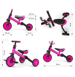 Bicicleta 3w1 Optimus - roz