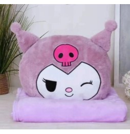 Pernă pufoasă Kuromi cu pătură pentru copii