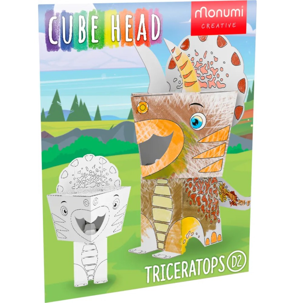 Triceratops 3D colorare și puzzle Triceratops 3D colorare și puzzle